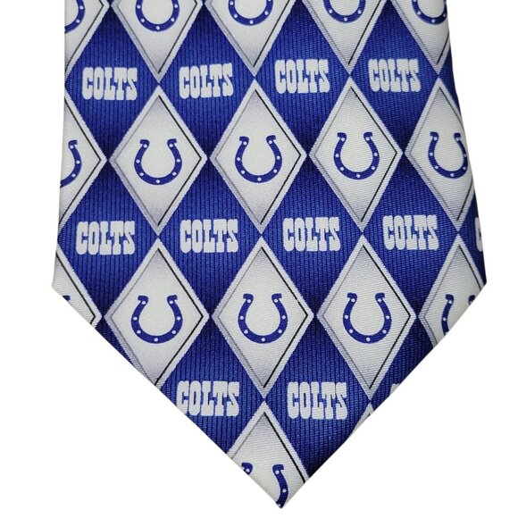 Indianapolis Colts Necktie Silk Diamond Design Neck Tie Logo NFL Football NEW - Picture 3 of 10
